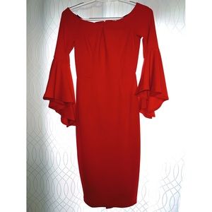 Premier amor red midi dress